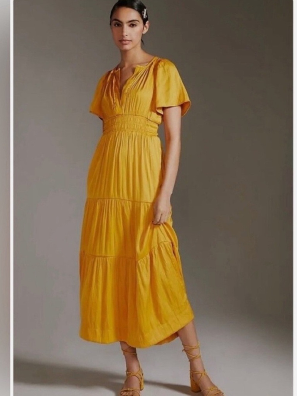 Anthropologie Somerset Satin Maxi Dress, size XS